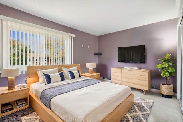 9561 Dee Rd Unit 2G, Des Plaines, IL 60016 - bedroom featuring baseboard heating and light colored carpet