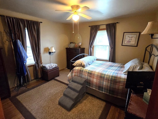 405 W Randolph St, Heyworth, IL 61745 - bedroom featuring ceiling fan and wood finished floors