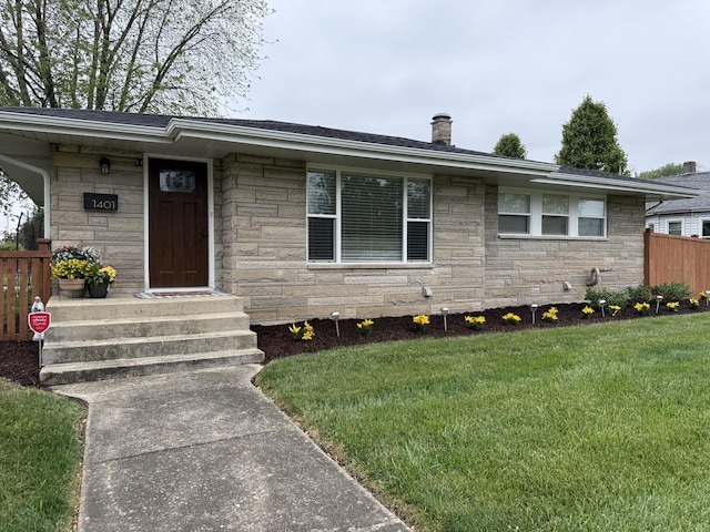 1401 Clement St, Joliet, IL 60435 - view of front of home with stone siding