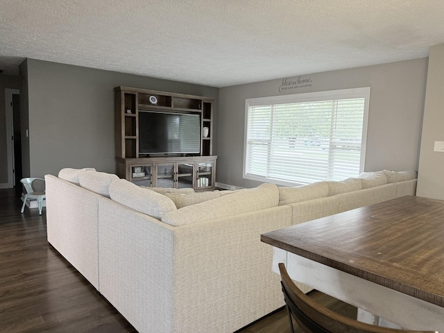 1401 Clement St, Joliet, IL 60435 - living room with dark wood finished floors and a textured ceiling