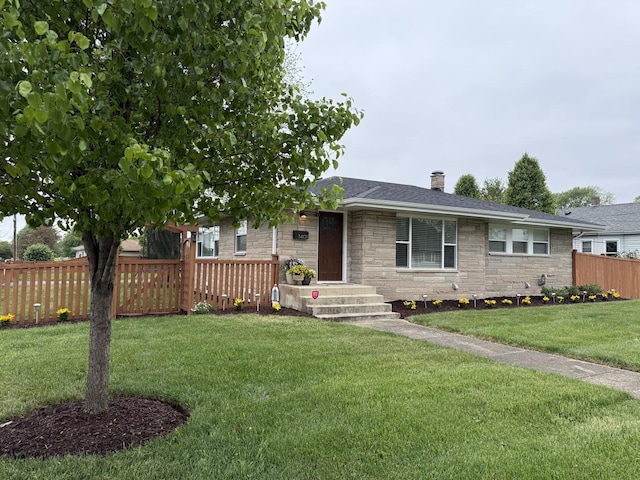 1401 Clement St, Joliet, IL 60435 - view of front of house with stone siding and a chimney
