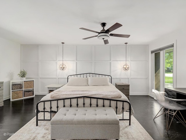 258 S Boyd Ave, Elmhurst, IL 60126 - bedroom with a decorative wall, ceiling fan, and baseboards