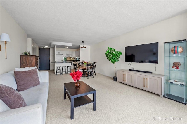 405 N Wabash Ave Unit 2314, Chicago, IL 60611 - living area with light colored carpet and a textured ceiling