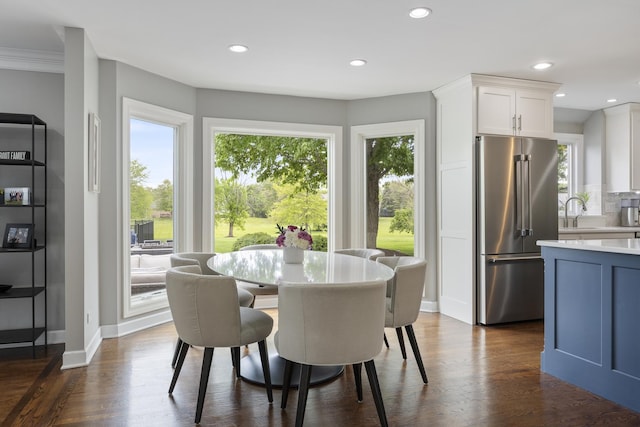 20707 N Swansway, Deer Park, IL 60010 - dining space with dark wood finished floors, recessed lighting, and baseboards