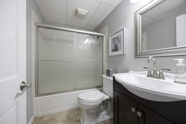20707 N Swansway, Deer Park, IL 60010 - bathroom featuring toilet, vanity, and enclosed tub / shower combo