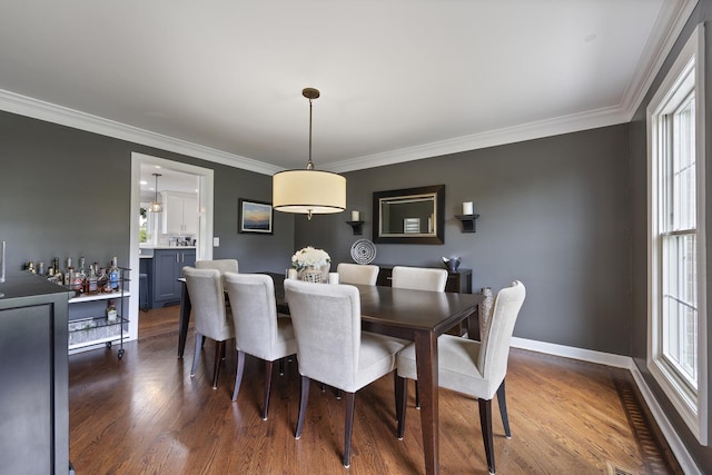20707 N Swansway, Deer Park, IL 60010 - dining space with ornamental molding, wood finished floors, and baseboards
