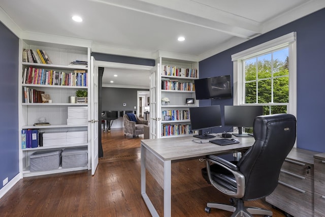 20707 N Swansway, Deer Park, IL 60010 - office space featuring crown molding, wood finished floors, and built in shelves