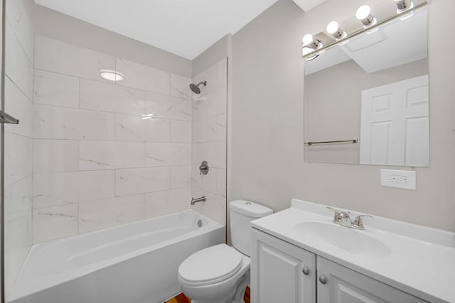 402 Miami St, Joliet, IL 60432 - bathroom featuring toilet, vanity, and shower / washtub combination