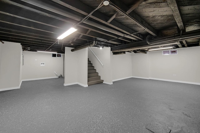 402 Miami St, Joliet, IL 60432 - finished below grade area with stairway and baseboards