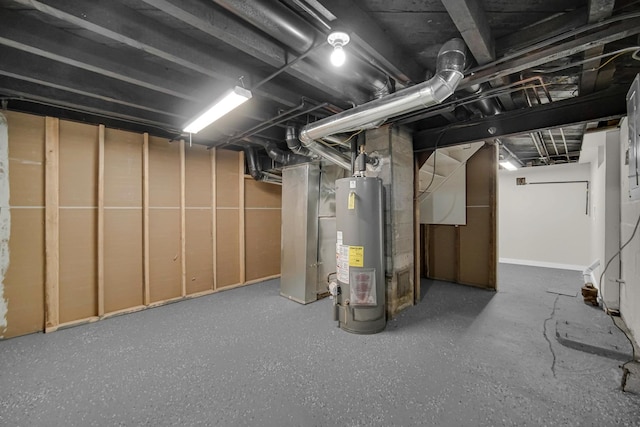 402 Miami St, Joliet, IL 60432 - unfinished below grade area featuring water heater