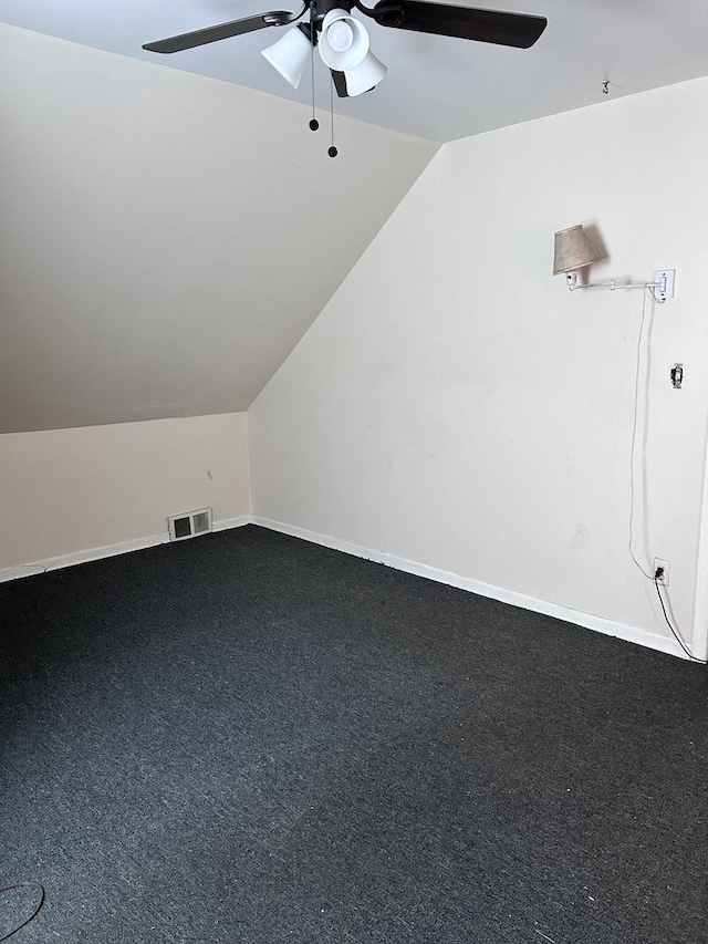 301 W 104th St, Chicago, IL 60628 - bonus room with ceiling fan, vaulted ceiling, carpet floors, and baseboards