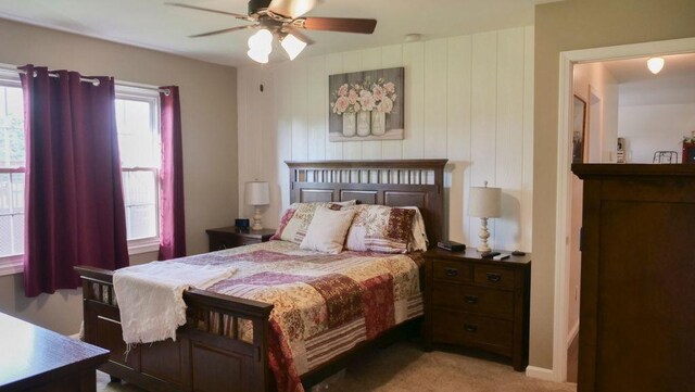 29 N Deer Lk N, Villa Grove, IL 61956 - bedroom featuring light carpet and ceiling fan