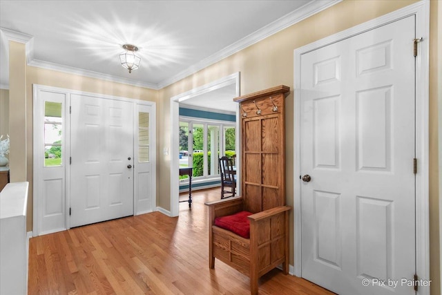 39W889 Deer Run Dr, Saint Charles, IL 60175 - entrance foyer with light wood-type flooring, ornamental molding, and baseboards