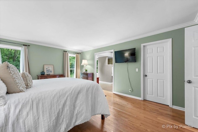 39W889 Deer Run Dr, Saint Charles, IL 60175 - bedroom featuring ornamental molding, baseboards, and light wood finished floors