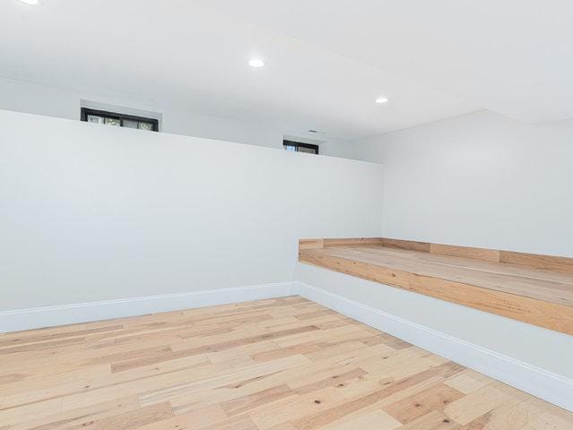 223 Center St, Naperville, IL 60540 - relaxing sauna / steam room with recessed lighting, baseboards, and wood finished floors
