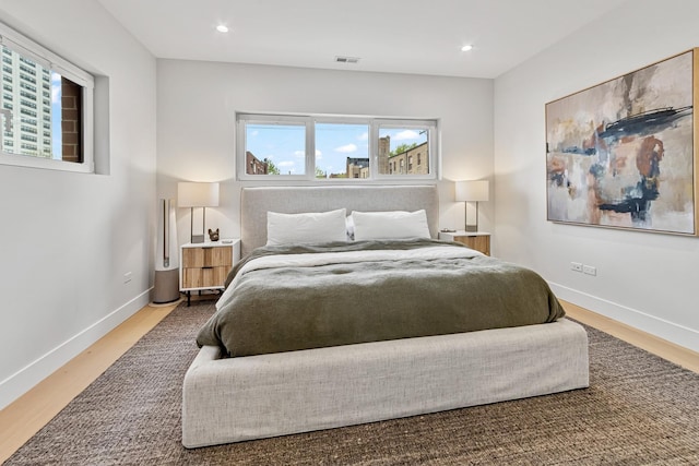 4906 N Kenmore Ave Unit 2S, Chicago, IL 60640 - bedroom featuring wood finished floors, baseboards, and recessed lighting