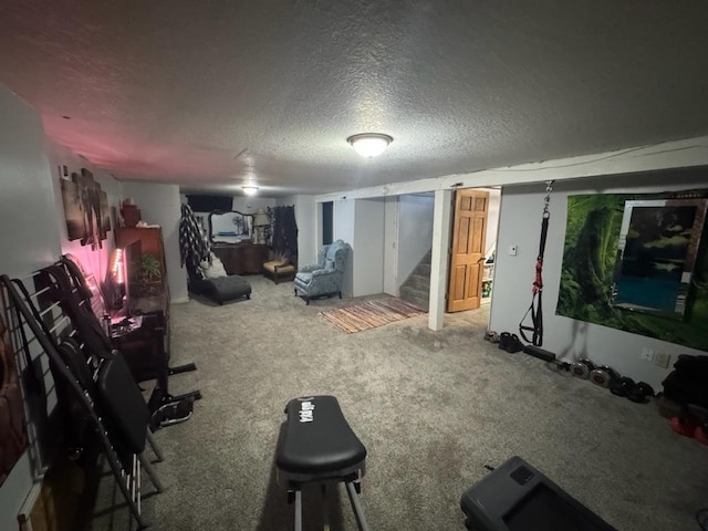 309 11th Ave, Sterling, IL 61081 - finished basement featuring stairway, a textured ceiling, and carpet floors