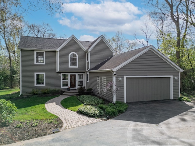 22585 N Ruth Ct, Kildeer, IL 60047 - view of front facade featuring driveway, a garage, a front yard, and roof with shingles