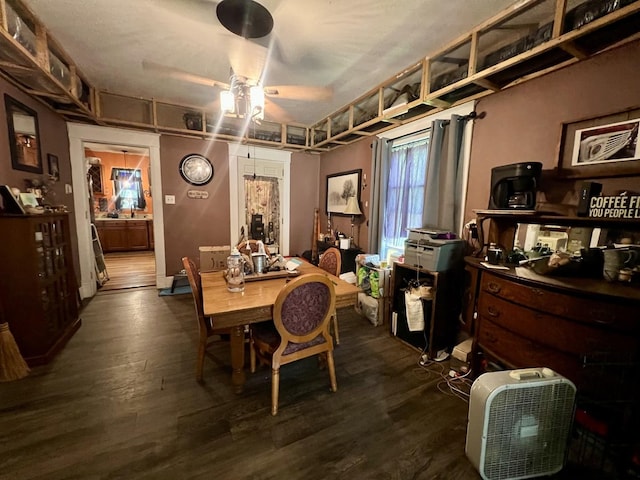207 W 2nd St, Broadlands, IL 61816 - dining space with dark wood-style flooring and a ceiling fan