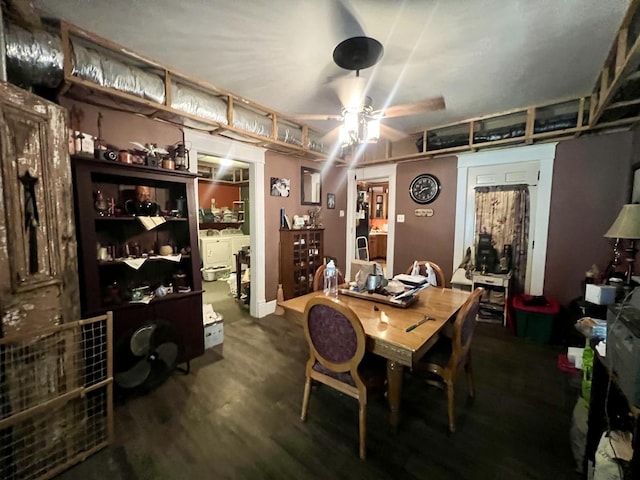 207 W 2nd St, Broadlands, IL 61816 - dining area featuring ceiling fan and wood finished floors