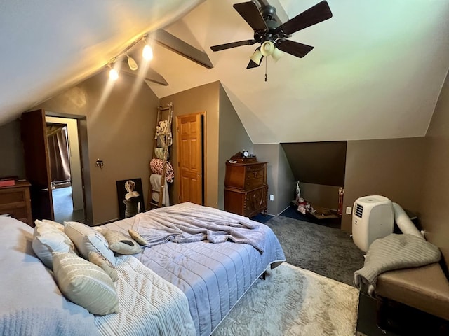 207 W 2nd St, Broadlands, IL 61816 - carpeted bedroom featuring lofted ceiling and ceiling fan