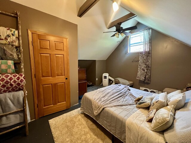 207 W 2nd St, Broadlands, IL 61816 - bedroom featuring vaulted ceiling and ceiling fan