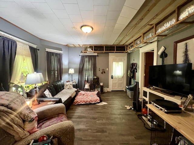 207 W 2nd St, Broadlands, IL 61816 - living area with dark wood-style flooring