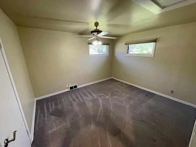 11 Shagbark Rd, Lake Bluff, IL 60044 - spare room with ceiling fan, dark carpet, and baseboards