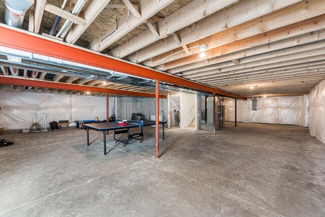 492 S Hampstead St, Cortland, IL 60112 - unfinished basement with electric panel