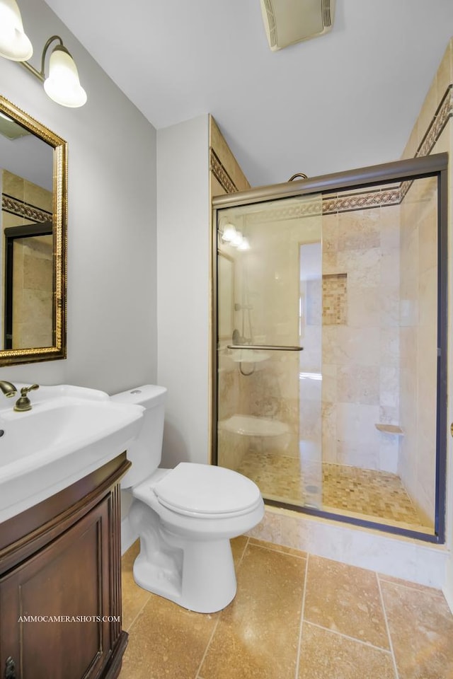 211 Lorien Ct, East Dundee, IL 60118 - bathroom featuring vanity, a shower stall, and toilet