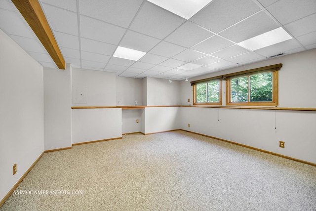 211 Lorien Ct, East Dundee, IL 60118 - carpeted spare room featuring baseboards and a paneled ceiling