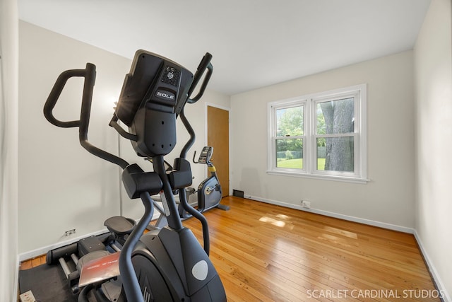 275 E Division St, Villa Park, IL 60181 - workout area with wood-type flooring and baseboards