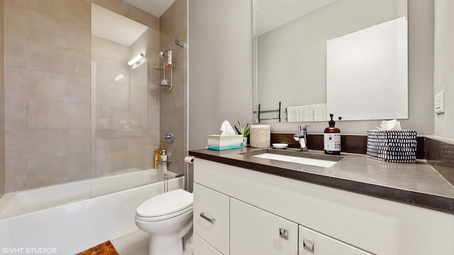 1203 W Superior St Unit 1C, Chicago, IL 60642 - bathroom featuring toilet, vanity, and bathtub / shower combination