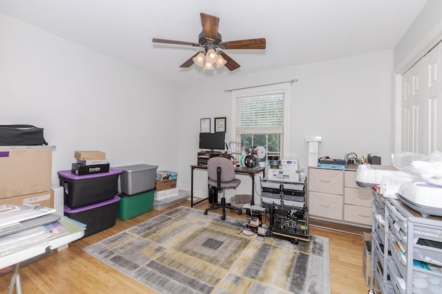 1710 Fraser Dr, Normal, IL 61761 - office featuring light wood finished floors and ceiling fan