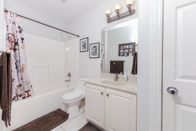 1710 Fraser Dr, Normal, IL 61761 - full bathroom with shower / bath combo, vanity, toilet, and tile patterned floors