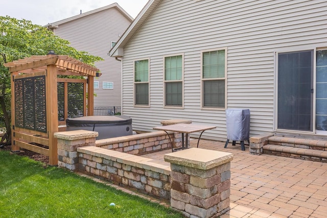 1710 Fraser Dr, Normal, IL 61761 - view of patio with a hot tub and a pergola