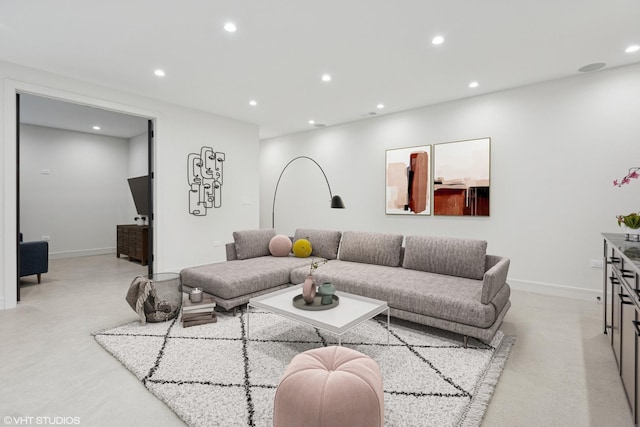 2014 N Winchester Ave, Chicago, IL 60614 - living area with recessed lighting, baseboards, and concrete flooring