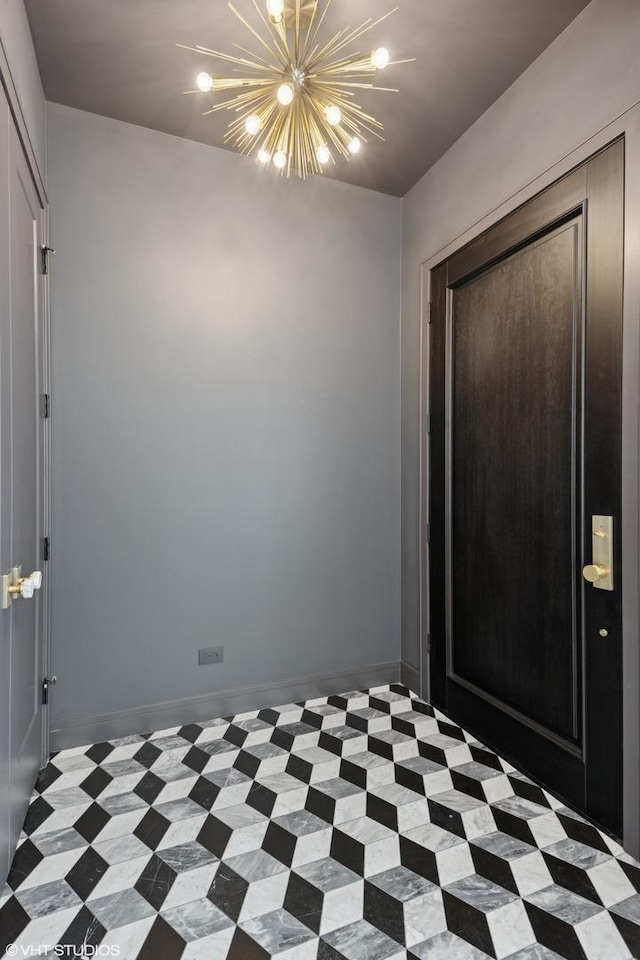 2014 N Winchester Ave, Chicago, IL 60614 - foyer with a chandelier