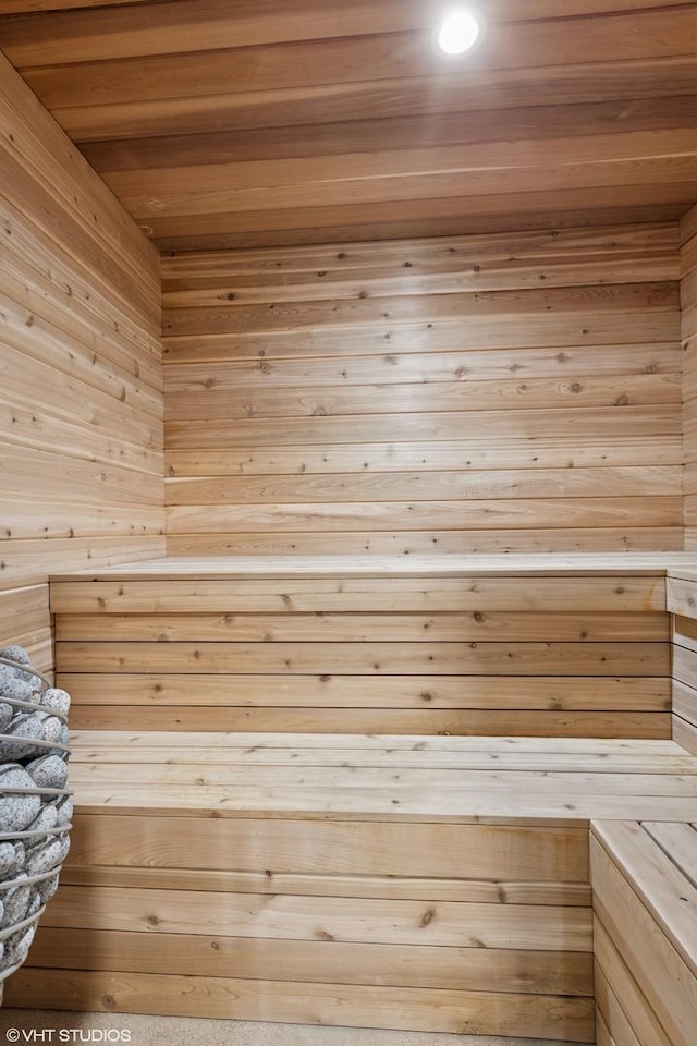 2014 N Winchester Ave, Chicago, IL 60614 - sauna with wooden ceiling, wood walls, and recessed lighting