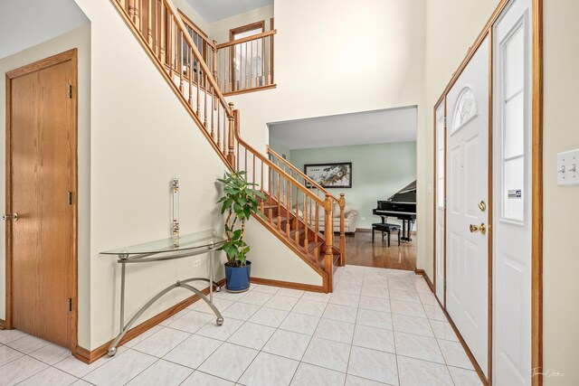 2048 Westbury Dr, Woodridge, IL 60517 - foyer with stairway and a towering ceiling