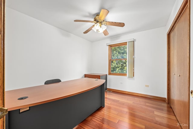 2048 Westbury Dr, Woodridge, IL 60517 - office featuring light wood-style floors and a ceiling fan