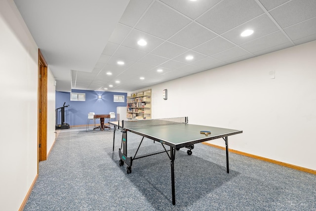 2048 Westbury Dr, Woodridge, IL 60517 - rec room featuring carpet, recessed lighting, and a paneled ceiling