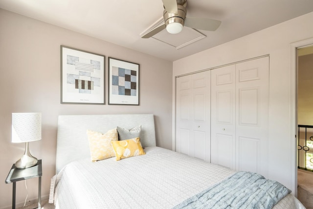 14613 Morningside Rd, Orland Park, IL 60462 - carpeted bedroom with a closet and a ceiling fan