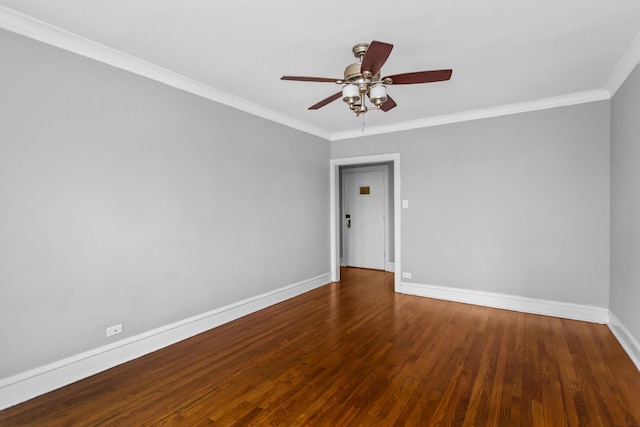 7444 Adams St Unit 3E, Forest Park, IL 60130 - spare room featuring wood finished floors, crown molding, and a ceiling fan
