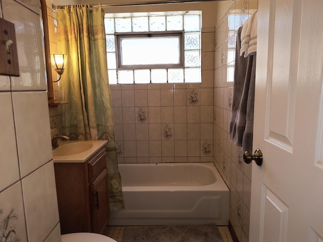 10153 S Saint Lawrence Ave, Chicago, IL 60628 - bathroom featuring vanity, shower / bath combo with shower curtain, and tile patterned flooring