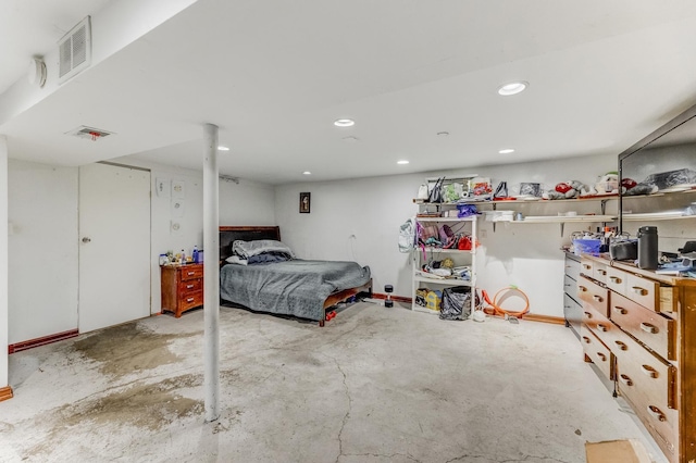 2816 E 127th St, Chicago, IL 60633 - bedroom with unfinished concrete flooring and recessed lighting