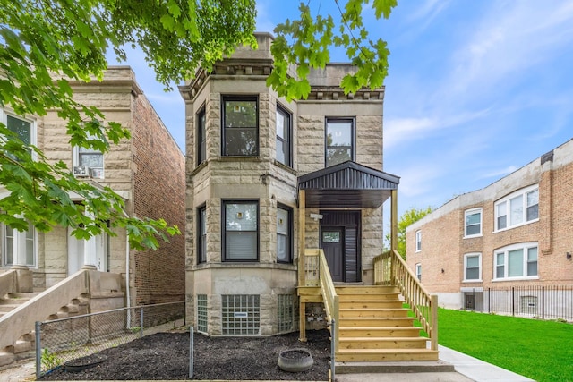5622 S Laflin St, Chicago, IL 60636 - view of front of house featuring stone siding and stairs