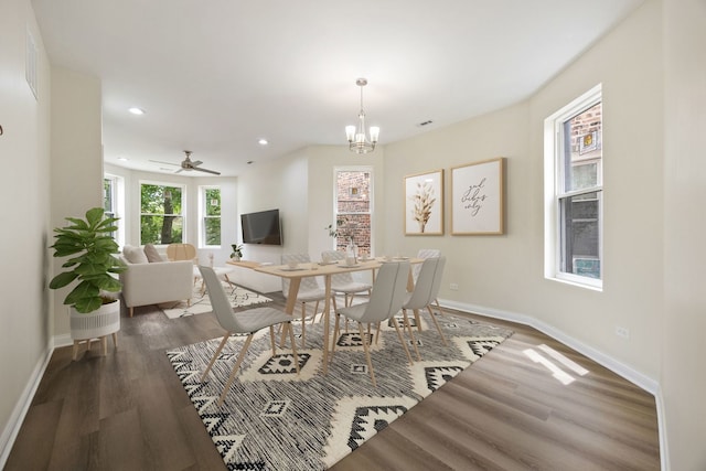 5622 S Laflin St, Chicago, IL 60636 - dining room with wood finished floors, baseboards, recessed lighting, and a chandelier