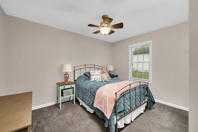 480 Logue Cir, Seneca, IL 61360 - carpeted bedroom featuring baseboards and ceiling fan