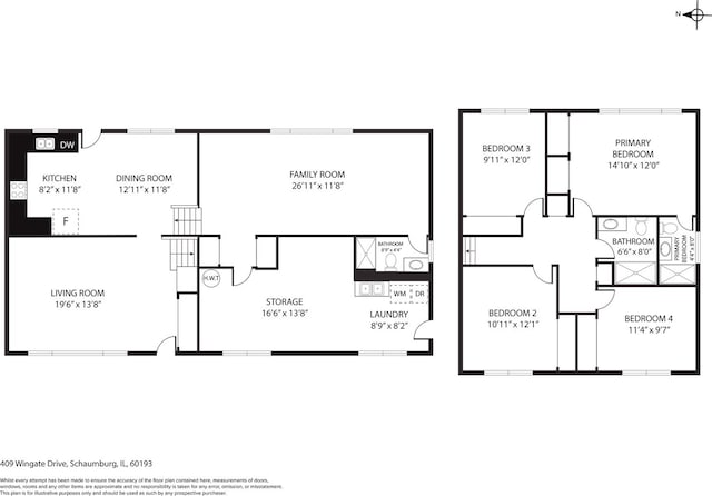 409 Wingate Dr, Schaumburg, IL 60193 - home floor plan